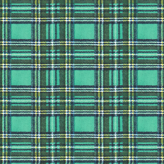 Warm green plaid blanket
