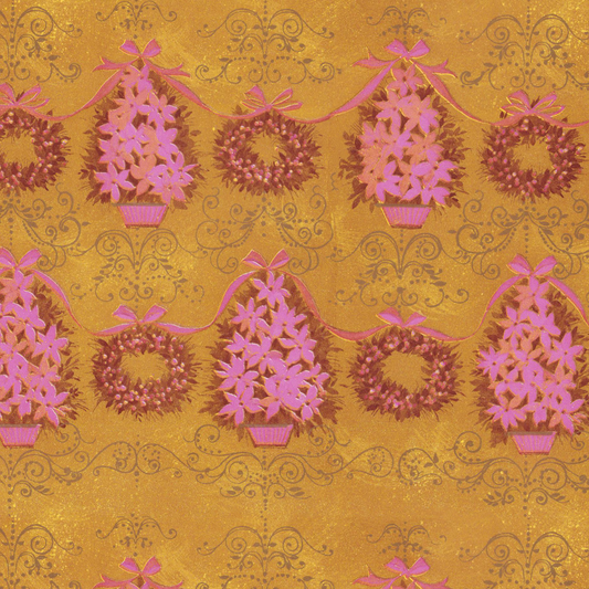 Hot Pink Poinsettia Tree on Gold