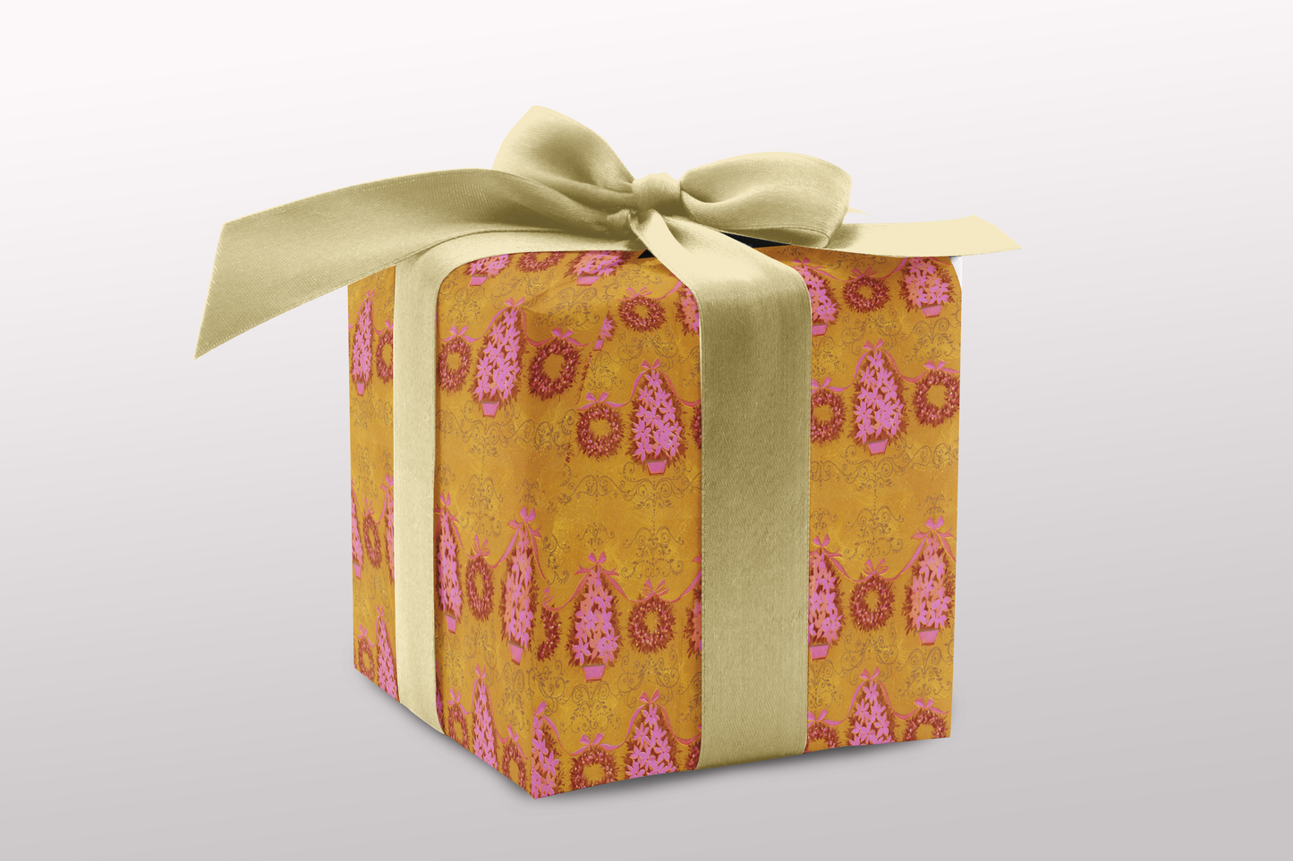 Hot Pink Poinsettia Tree on Gold